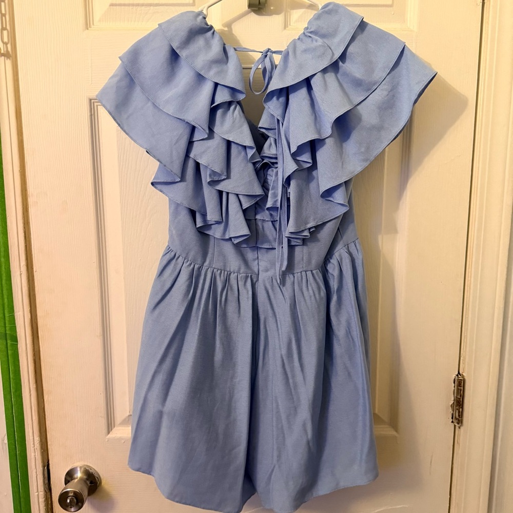 Blue Ruffled Romper - Picture 2 of 4